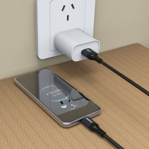 Kabel przewód z oplotem L3ST USB-A - USB-C 5A 1.2m - czarny Kabel przewód z oplotem L3ST USB-A - USB-C 5A 1.2m - czarny