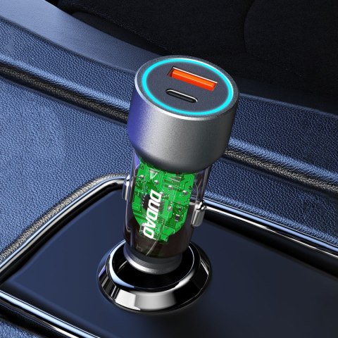 Ładowarka samochodowa R4T 30W USB-A USB-C - szara Ładowarka samochodowa R4T 30W USB-A USB-C - szara