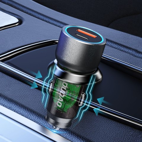 Ładowarka samochodowa R4T 30W USB-A USB-C - szara Ładowarka samochodowa R4T 30W USB-A USB-C - szara