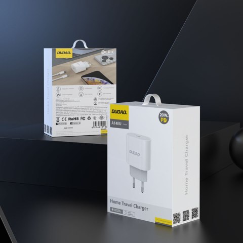 Mała ładowarka sieciowa A14EU PD 20W USB-C - biała Mała ładowarka sieciowa A14EU PD 20W USB-C - biała