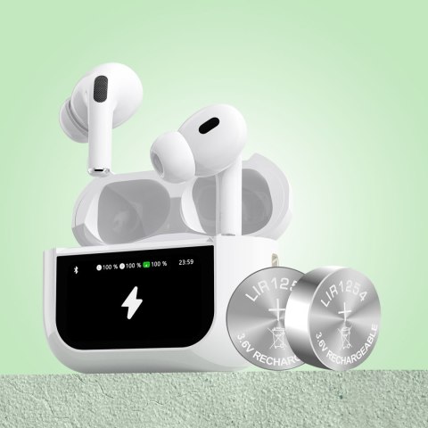 Słuchawki U19 douszne TWS bezprzewodowe Bluetooth 5.3 z wyświetlaczem LED - białe Słuchawki U19 douszne TWS bezprzewodowe Bluetooth 5.3 z wyświetlaczem LED - białe