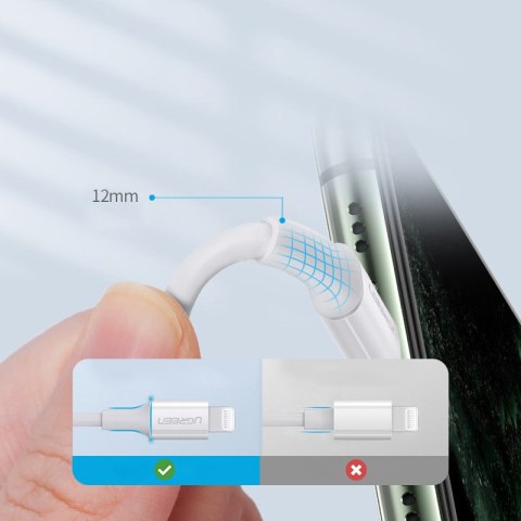 Kabel przewód MFi USB-C - iPhone Lightning 20W 3A 0.25m - biały Kabel przewód MFi USB-C - iPhone Lightning 20W 3A 0.25m - biały
