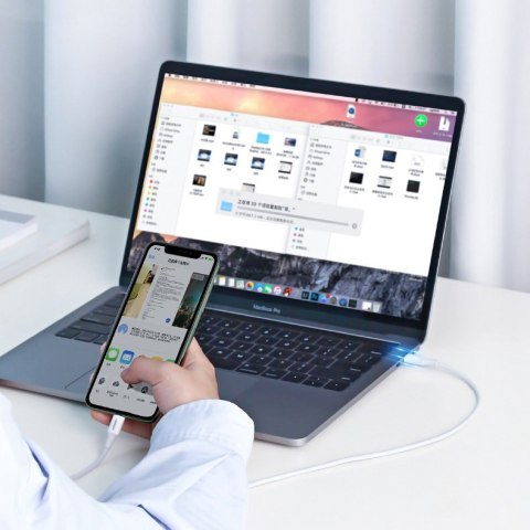 Kabel przewód MFi USB-C - iPhone Lightning 20W 3A 0.25m - biały Kabel przewód MFi USB-C - iPhone Lightning 20W 3A 0.25m - biały