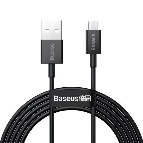 Kabel przewód Superior USB-A - micro USB 2A 2m - czarny Kabel przewód Superior USB-A - micro USB 2A 2m - czarny