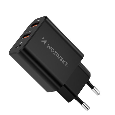 Ładowarka sieciowa 30W USB-C 2x USB-A - czarny Ładowarka sieciowa 30W USB-C 2x USB-A - czarny