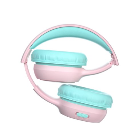 Słuchawki bezprzewodowe KH02 Bluetooth dla dzieci bezpieczne z kontrolą głośności - różowe Słuchawki bezprzewodowe KH02 Bluetooth dla dzieci bezpieczne z kontrolą głośności - różowe