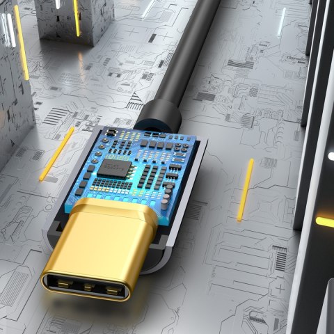 Adapter przejściówka do słuchawek USB-C - mini jack 3.5mm DAC 24 bit 48KHz - szary Adapter przejściówka do słuchawek USB-C - mini jack 3.5mm DAC 24 bit 48KHz - szary