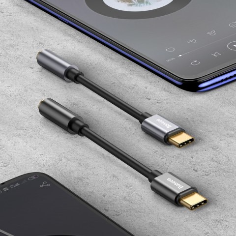 Adapter przejściówka do słuchawek USB-C - mini jack 3.5mm DAC 24 bit 48KHz - szary Adapter przejściówka do słuchawek USB-C - mini jack 3.5mm DAC 24 bit 48KHz - szary