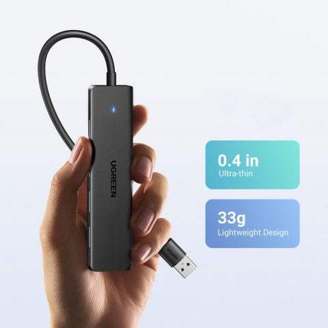 HUB rozdzielacz portu USB-A 3.0 na 4 porty USB-A 3.0 kabel 1m - czarny HUB rozdzielacz portu USB-A 3.0 na 4 porty USB-A 3.0 kabel 1m - czarny