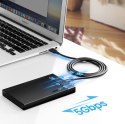 Kabel przewód USB-A 3.0 - USB-C 3A 0.5m - czarny