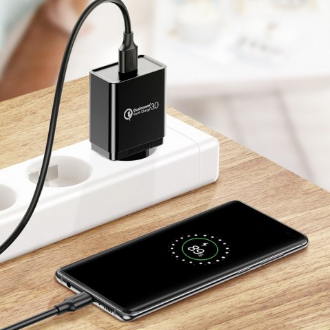 Kabel przewód USB-A 3.0 - USB-C 3A 1.5m - czarny Kabel przewód USB-A 3.0 - USB-C 3A 1.5m - czarny