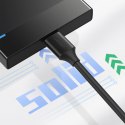 Kabel przewód USB-A 3.0 - micro USB-B 0.5m - czarny