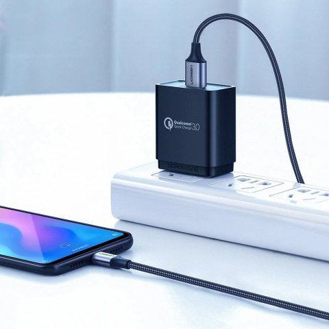 Kabel przewód USB-A - USB-C QC 3.0 3A 1.5m - szary Kabel przewód USB-A - USB-C QC 3.0 3A 1.5m - szary