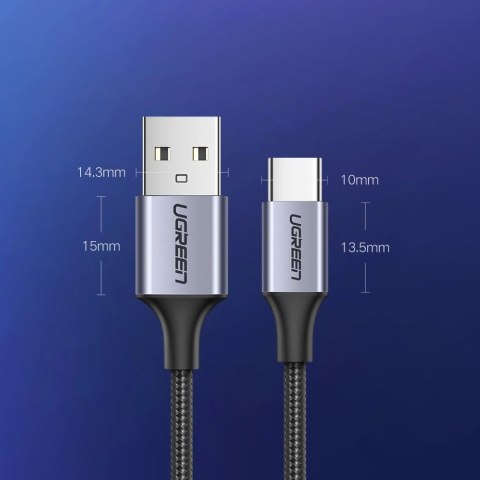 Kabel przewód USB-A - USB-C QC 3.0 3A 1.5m - szary Kabel przewód USB-A - USB-C QC 3.0 3A 1.5m - szary