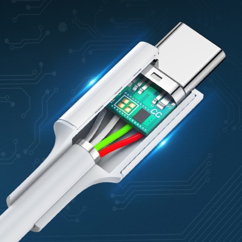 Kabel przewód USB-C - USB-C PD QC AFC 1m - biały Kabel przewód USB-C - USB-C PD QC AFC 1m - biały