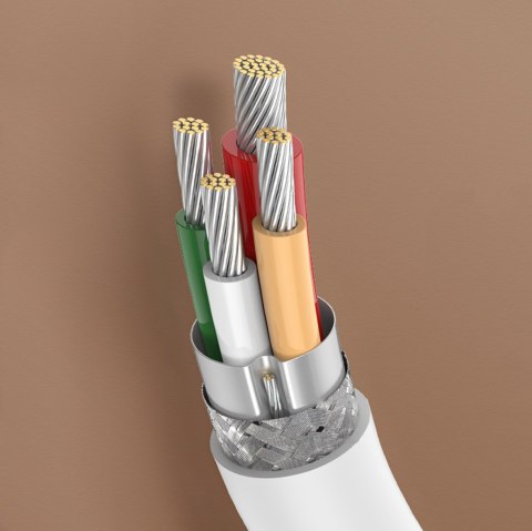 Kabel przewód USB-C - USB-C PD QC AFC 2m - biały Kabel przewód USB-C - USB-C PD QC AFC 2m - biały