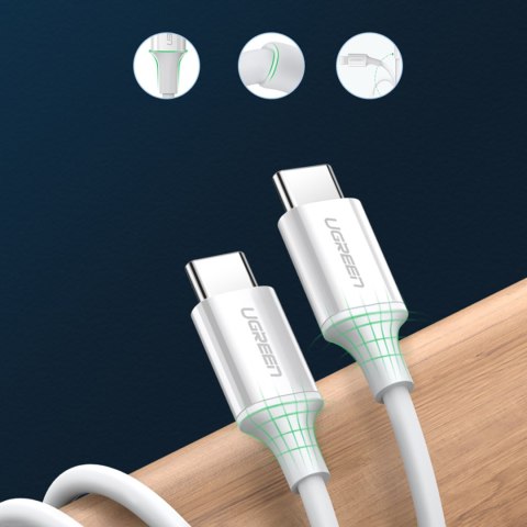 Kabel przewód USB-C - USB-C PD QC AFC 2m - biały Kabel przewód USB-C - USB-C PD QC AFC 2m - biały