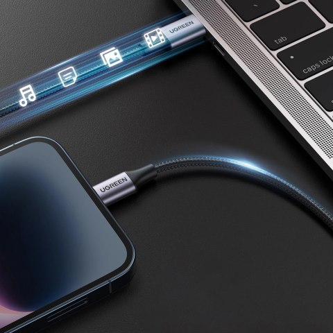 Kabel przewód do iPhone Lightning - USB-C 2.0 MFi 1m - szary Kabel przewód do iPhone Lightning - USB-C 2.0 MFi 1m - szary