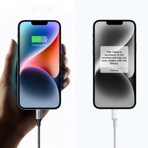 Kabel przewód do iPhone Lightning - USB-C 2.0 MFi 1m - szary Kabel przewód do iPhone Lightning - USB-C 2.0 MFi 1m - szary