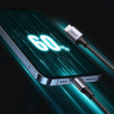 Kabel przewód do iPhone Lightning - USB-C 2.0 MFi 1m - szary Kabel przewód do iPhone Lightning - USB-C 2.0 MFi 1m - szary