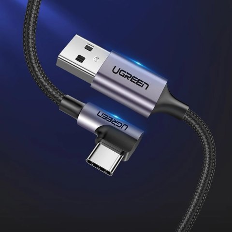 Kabel przewód kątowy USB-A - USB-C 3A 3m - szary Kabel przewód kątowy USB-A - USB-C 3A 3m - szary