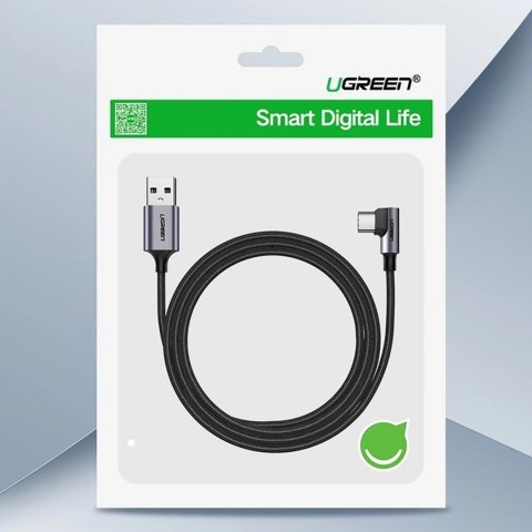 Kabel przewód kątowy USB-A - USB-C 3A 3m - szary Kabel przewód kątowy USB-A - USB-C 3A 3m - szary