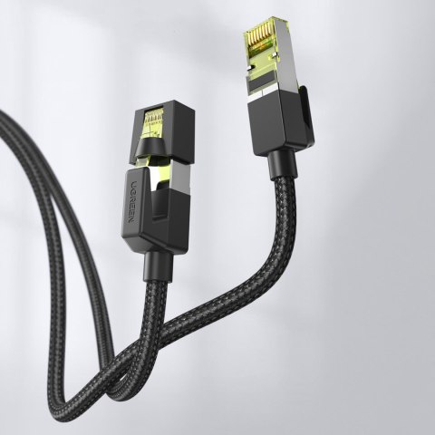 Kabel sieciowy patchcord w oplocie Ethernet RJ45 Cat 7 10Gbps 1m - czarny Kabel sieciowy patchcord w oplocie Ethernet RJ45 Cat 7 10Gbps 1m - czarny
