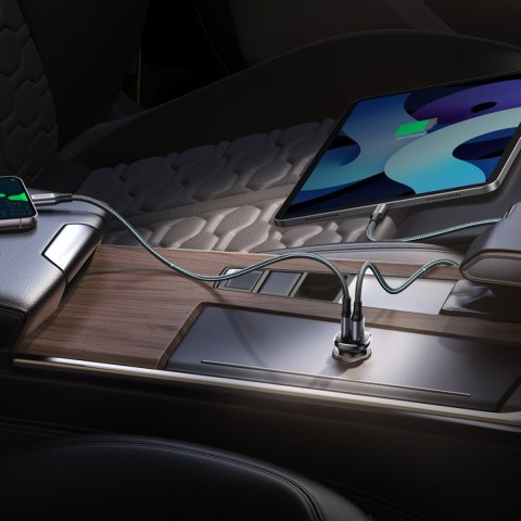 Ładowarka samochodowa USB-C USB-A 30W - czarna Ładowarka samochodowa USB-C USB-A 30W - czarna