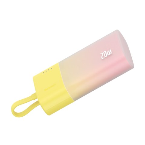 Powerbank Popsicle 5200mAh 20W z kablem Lightning 60W/20V/3A/30cm - zółto-różowy Powerbank Popsicle 5200mAh 20W z kablem Lightning 60W/20V/3A/30cm - zółto-różowy