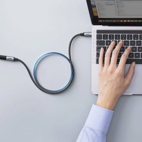 Przedłużacz kabla przewodu USB-C PD QC 100W 5A 10Gbps 0.5m - szary Przedłużacz kabla przewodu USB-C PD QC 100W 5A 10Gbps 0.5m - szary