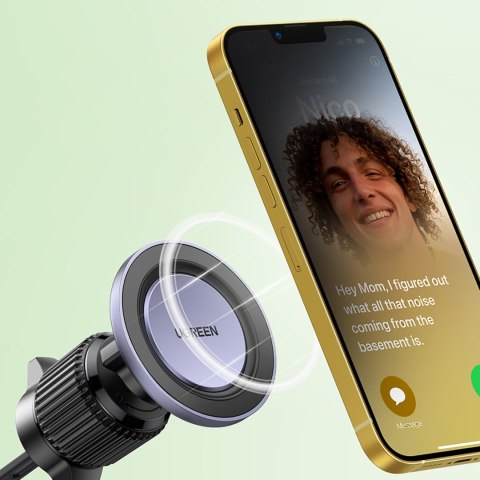 Uchwyt samochodowy magnetyczny na telefon do kratki nawiewu - czarny Uchwyt samochodowy magnetyczny na telefon do kratki nawiewu - czarny