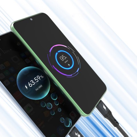 3w1 Kabel przewód 60W USB-A - MicroUSB USB-C iPhone Lightning 1.2m - czarna 3w1 Kabel przewód 60W USB-A - MicroUSB USB-C iPhone Lightning 1.2m - czarna