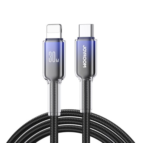 Kabel przewód Crystal-Clear Series 30W USB-C - iPhone Lightning 1.2m - czarny Kabel przewód Crystal-Clear Series 30W USB-C - iPhone Lightning 1.2m - czarny