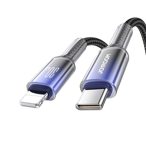 Kabel przewód Crystal-Clear Series 30W USB-C - iPhone Lightning 1.2m - czarny Kabel przewód Crystal-Clear Series 30W USB-C - iPhone Lightning 1.2m - czarny