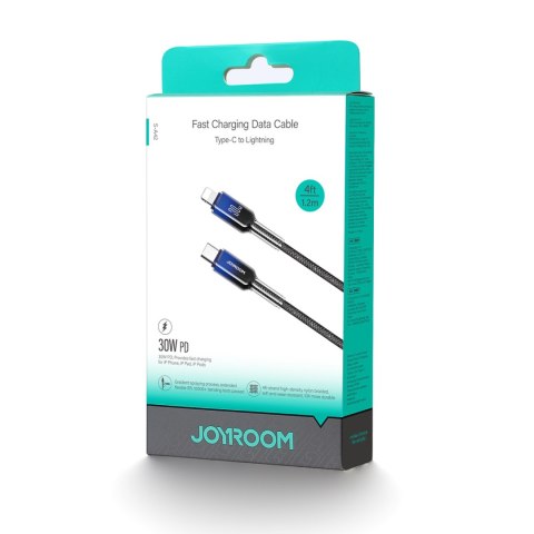 Kabel przewód Crystal-Clear Series 30W USB-C - iPhone Lightning 1.2m - czarny Kabel przewód Crystal-Clear Series 30W USB-C - iPhone Lightning 1.2m - czarny