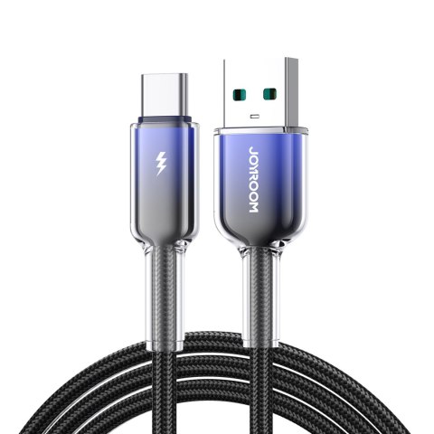 Kabel przewód Crystal-Clear Series 3A USB-A - USB-C 1.2m - czarny Kabel przewód Crystal-Clear Series 3A USB-A - USB-C 1.2m - czarny