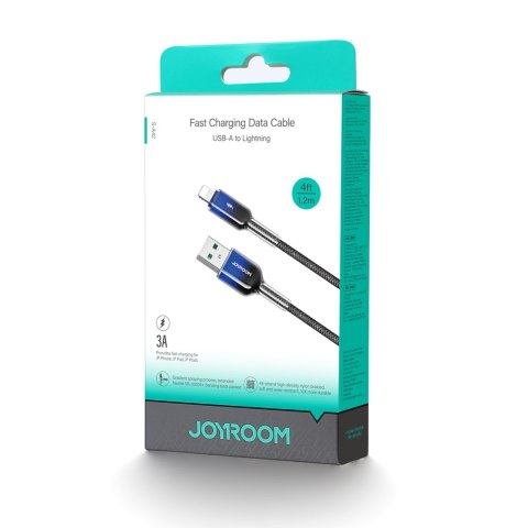 Kabel przewód Crystal-Clear Series 3A USB-A - iPhone Lightning 1.2m - czarny Kabel przewód Crystal-Clear Series 3A USB-A - iPhone Lightning 1.2m - czarny