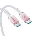 Kabel przewód Crystal-Clear Series 60W USB-C - USB-C 1.2m - biały