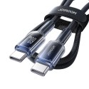 Kabel przewód Crystal-Clear Series 60W USB-C - USB-C 1.2m - czarny
