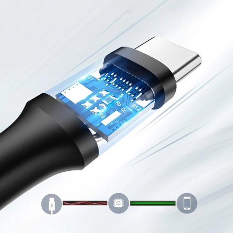 Kabel przewód USB-A 3.0 - USB-C 3A 2m - czarny Kabel przewód USB-A 3.0 - USB-C 3A 2m - czarny