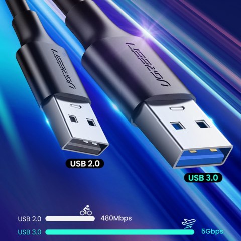 Kabel przewód USB-A 3.0 - USB-C 3A 2m - czarny Kabel przewód USB-A 3.0 - USB-C 3A 2m - czarny