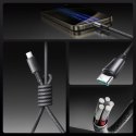 Kabel przewód USB-A - USB-C z organizerem uchwytem magnetycznym 1.2m - szary
