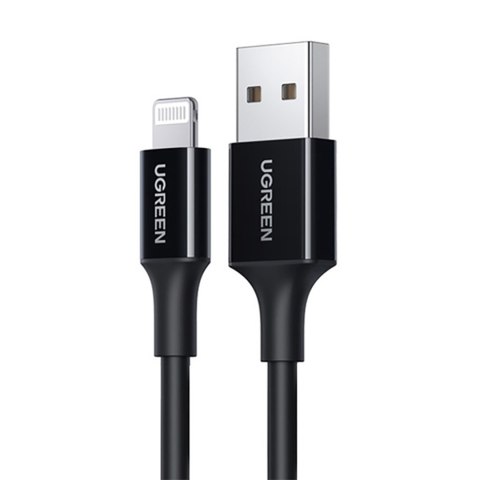Kabel przewód USB-A - iPhone Lightning MFi 2.4A 1m - czarny Kabel przewód USB-A - iPhone Lightning MFi 2.4A 1m - czarny