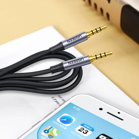 Kabel przewód audio mini jack 3.5mm - mini jack 3.5mm 1m - szary Kabel przewód audio mini jack 3.5mm - mini jack 3.5mm 1m - szary