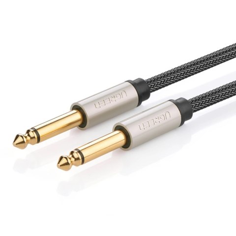 Kabel przewód audio mono TS jack 6.35mm - jack 6.35mm 3m - szary Kabel przewód audio mono TS jack 6.35mm - jack 6.35mm 3m - szary