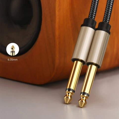 Kabel przewód audio mono TS jack 6.35mm - jack 6.35mm 3m - szary Kabel przewód audio mono TS jack 6.35mm - jack 6.35mm 3m - szary