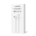 Kabel przewód kątowy iPhone Lightning - USB-A MFi 2.4A 1m - czerwony