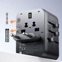 Ładowarka adapter podróżny uniwersalny 65W EU / US / JP / AU / UK / CN - czarny
