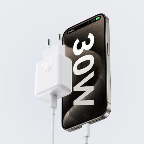 Ładowarka sieciowa USB-C PD 30W QC SFC - biała Ładowarka sieciowa USB-C PD 30W QC SFC - biała