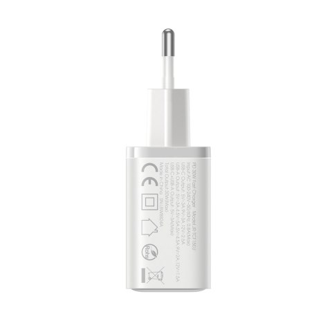Ładowarka sieciowa USB-C - USB-A 30W PD - biała Ładowarka sieciowa USB-C - USB-A 30W PD - biała